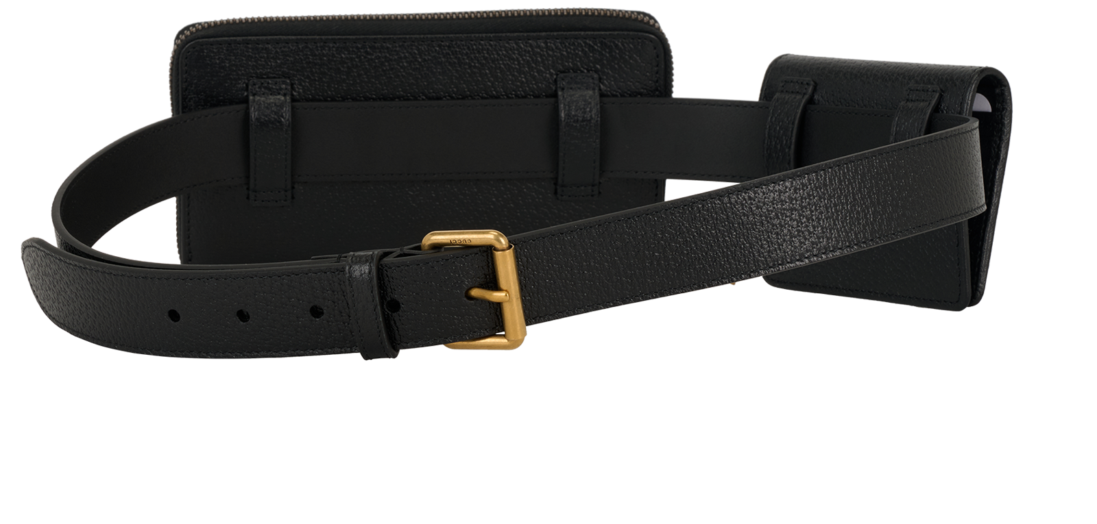 GG Double Belt Bag, &pound;450, Handbags, Black, Leather, Back view